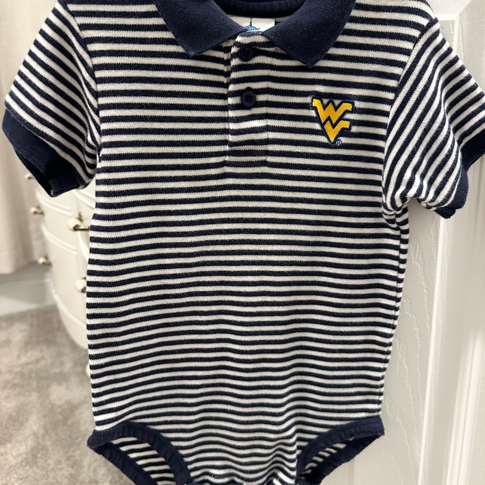Striped West Virginia University Kids One Piece